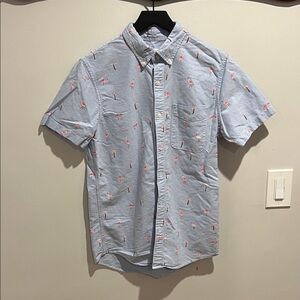 American Eagle Outfitters Casual Blue and Pink Button Down Shirt